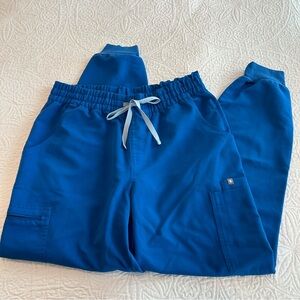 Figs Scrubs pants royal blue high waisted Joggers, large tall